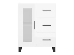 Aparador Blanco brillo 69,5x34x90 cm Madera de ingeniería