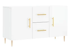 Aparador blanco brillo 100x36x60 cm madera de ingeniería