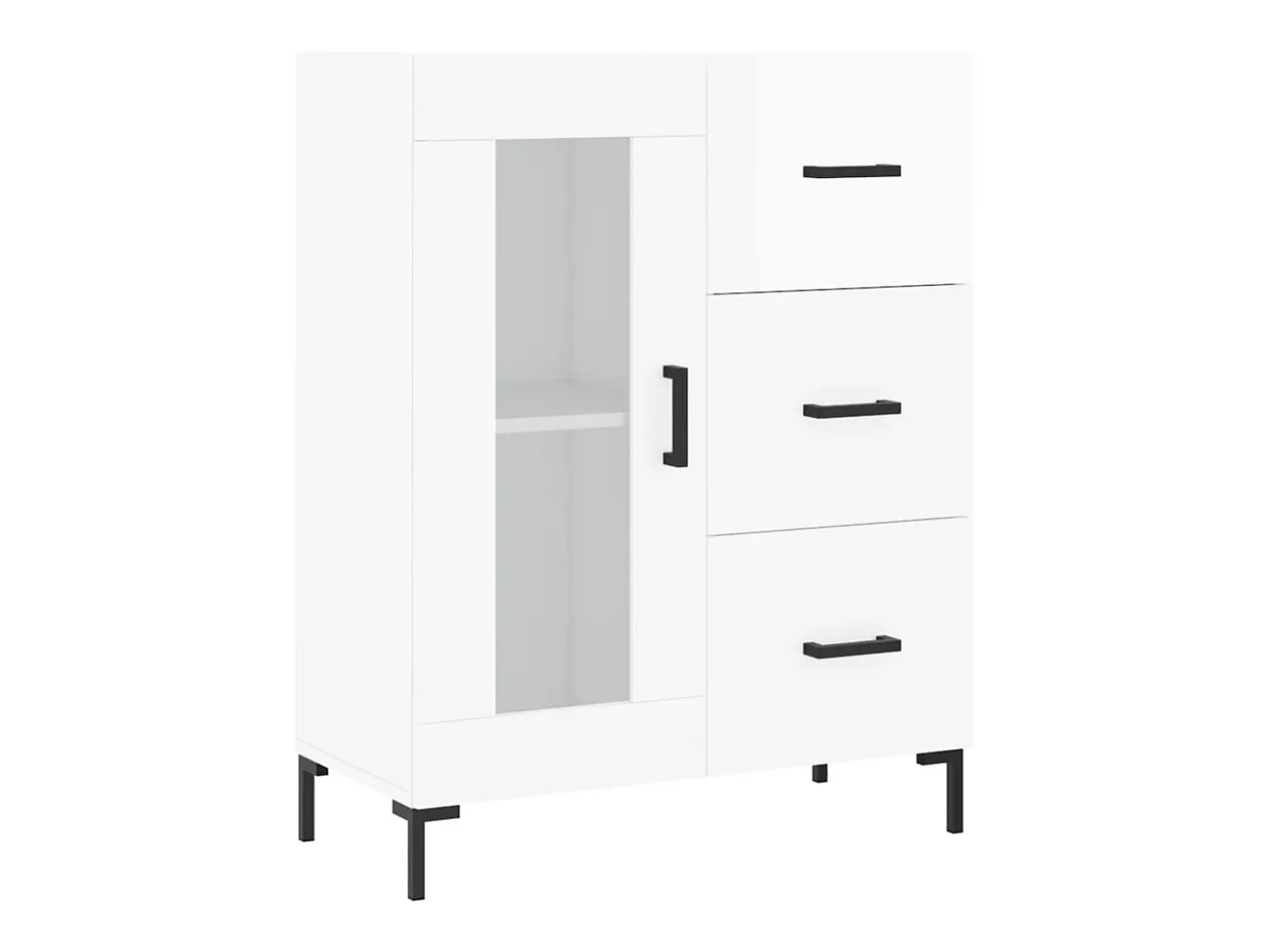 Aparador Blanco brillo 69,5x34x90 cm Madera de ingeniería