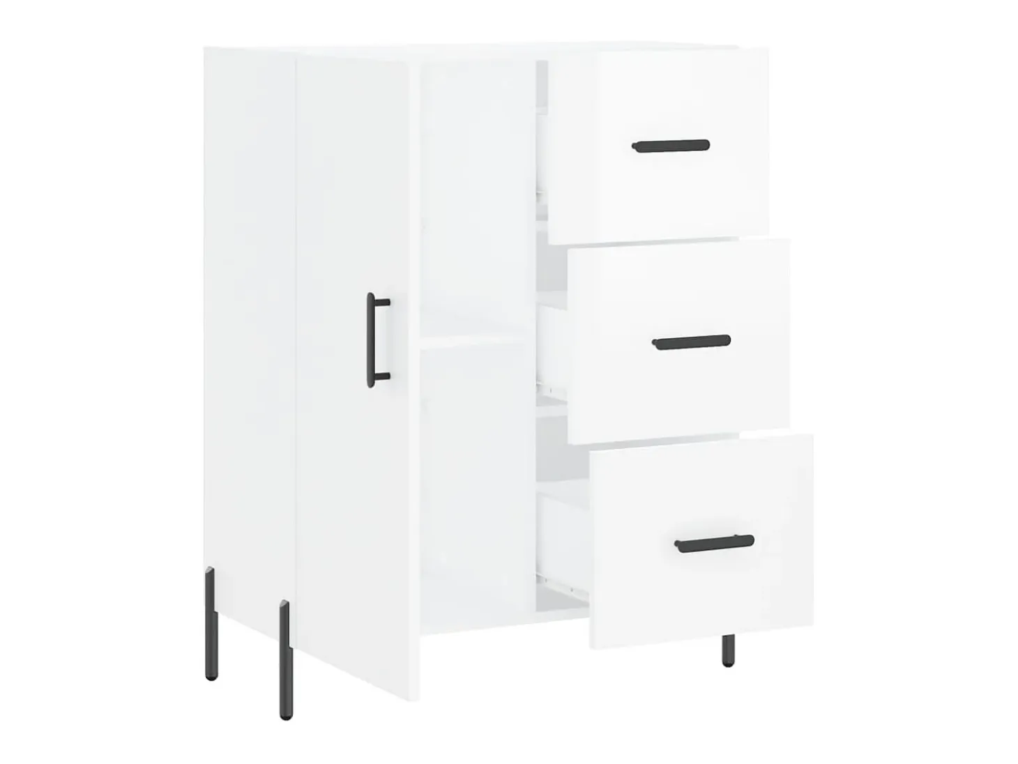 Aparador Blanco brillo 69,5x34x90 cm Madera de ingeniería
