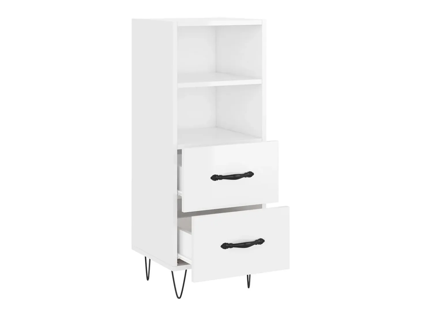 Aparador Blanco brillo 34,5x34x90 cm Madera de ingeniería