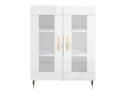 Aparador Blanco brillo 69,5x34x90 cm Madera de ingeniería