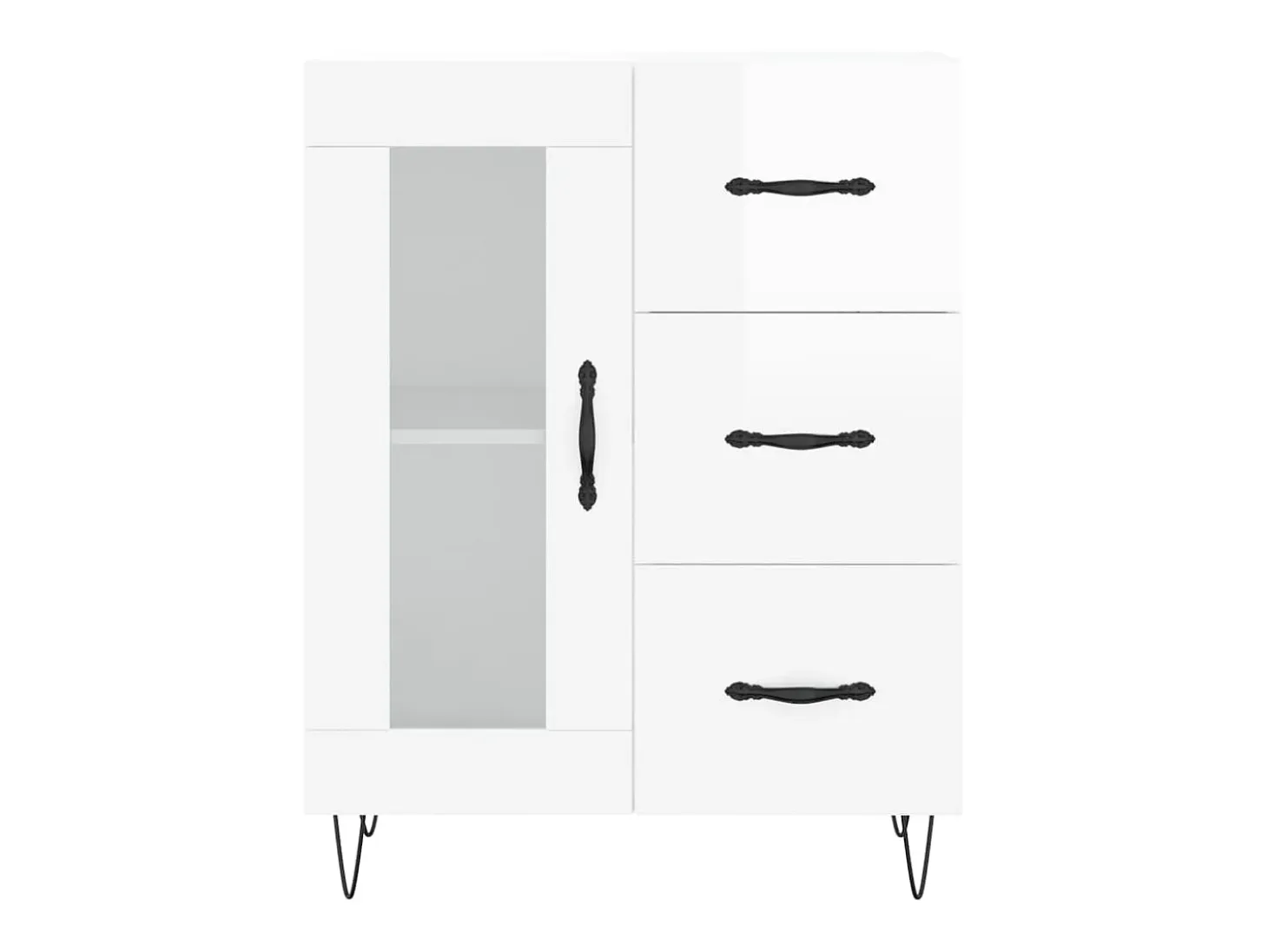 Aparador Blanco brillo 69,5x34x90 cm Madera de ingeniería