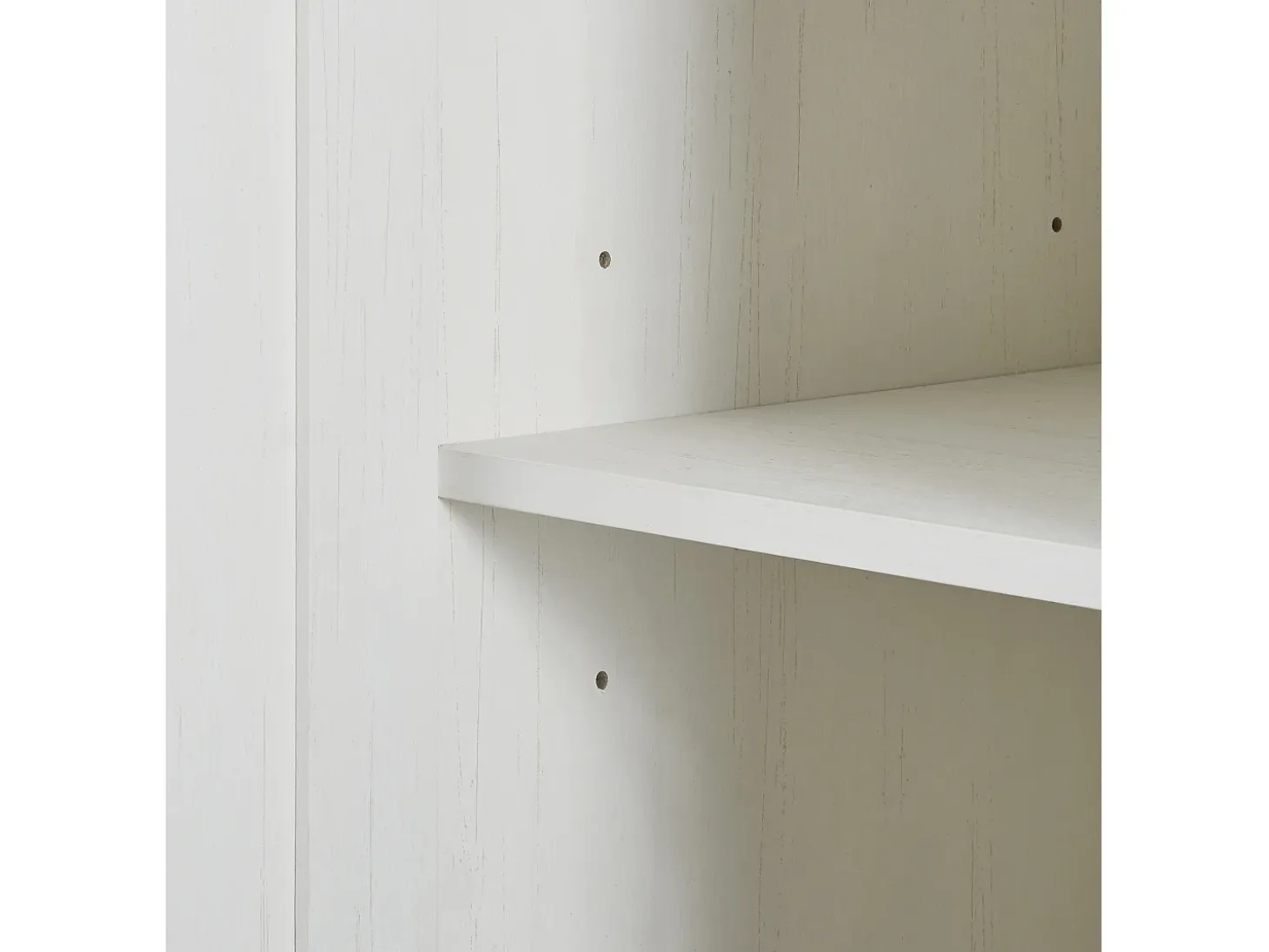 Aparador blanco con 4 puertas y 2 cajones, estantes regulables, tablero efecto madera - para salón o cocina