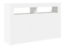 Aparador Blanco Madera de Ingeniería Blanca 116 x 30 x 75 cm Moderno