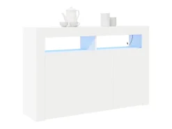 Aparador Blanco Madera de Ingeniería Blanca 116 x 30 x 75 cm Moderno