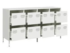 Aparador blanco 135x39x73,5 cm acero laminado en frío