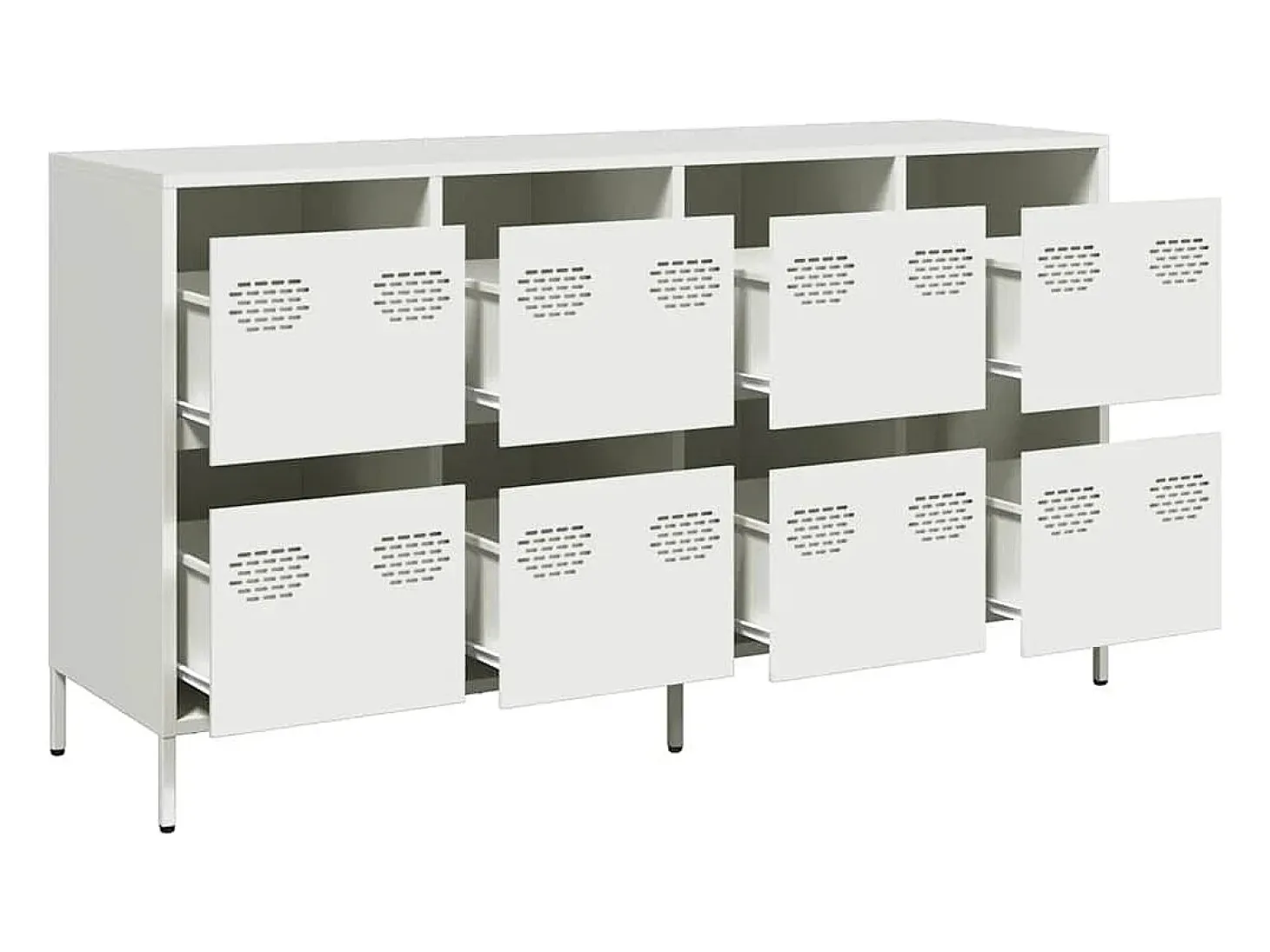 Aparador blanco 135x39x73,5 cm acero laminado en frío