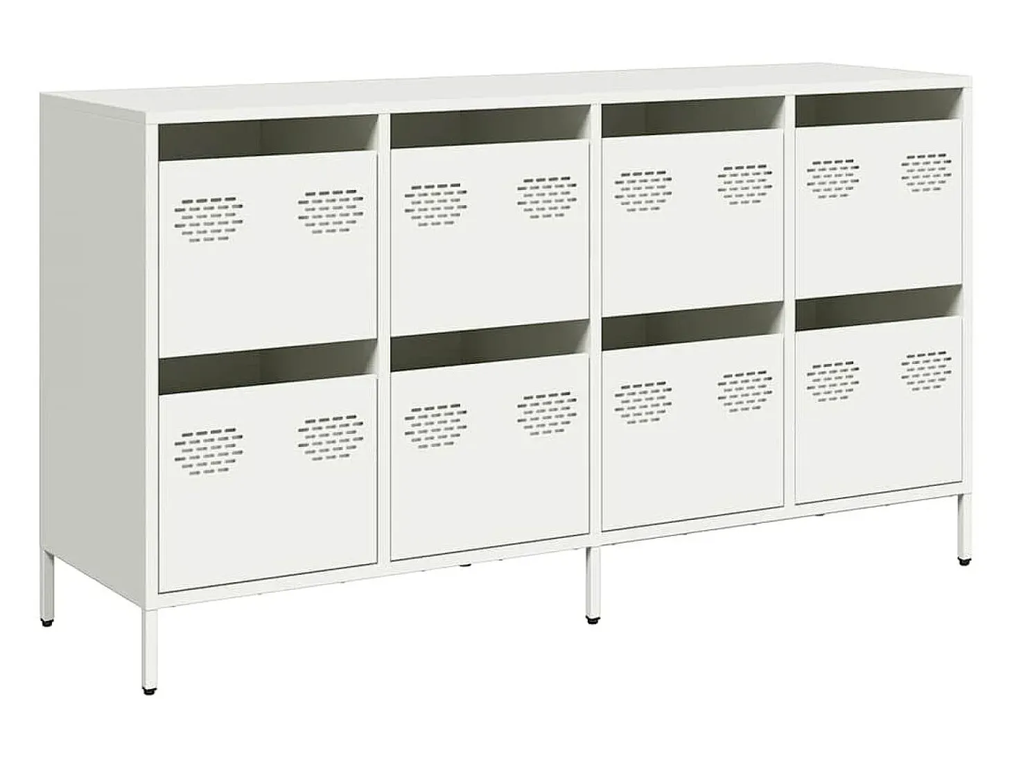 Aparador blanco 135x39x73,5 cm acero laminado en frío