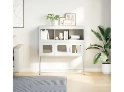 Aparador blanco 100,5x39x107 cm acero laminado en frío