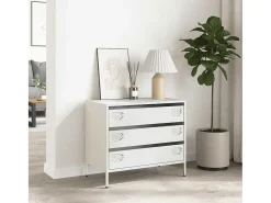 Aparador blanco 68x39x58,5 cm acero laminado en frío