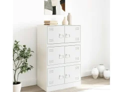 Aparador blanco 67x39x107 cm acero