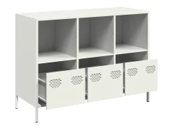 Aparador blanco 101,5x39x73,5 cm acero laminado en frío