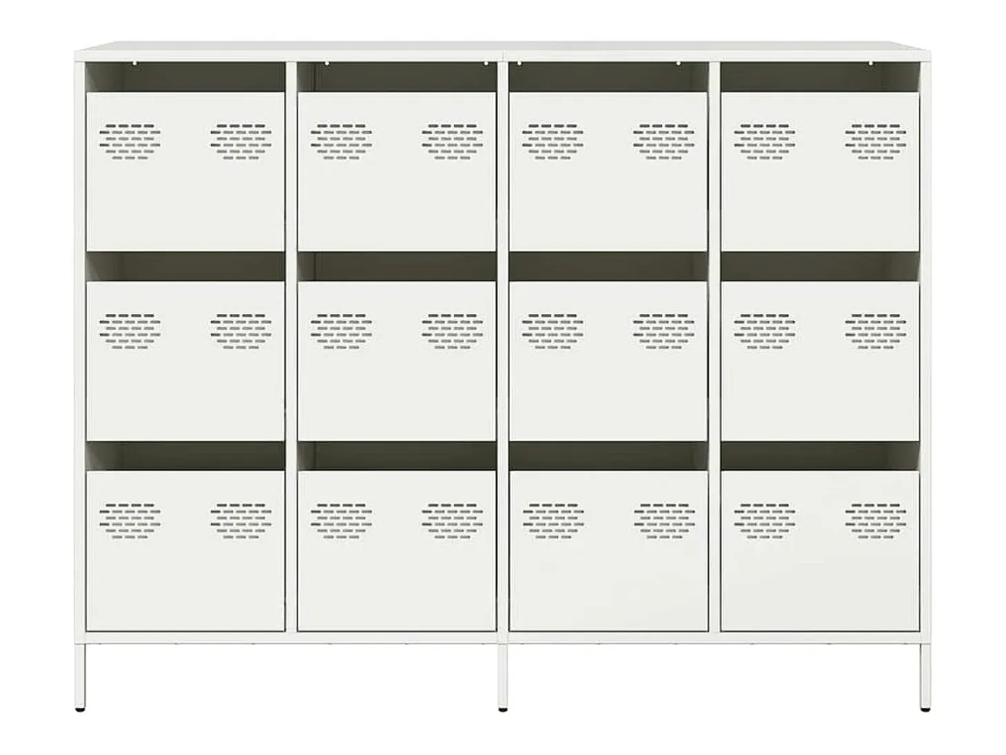 Aparador blanco 135x39x103,5 cm acero laminado en frío