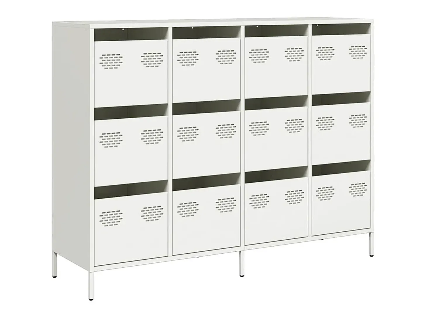Aparador blanco 135x39x103,5 cm acero laminado en frío