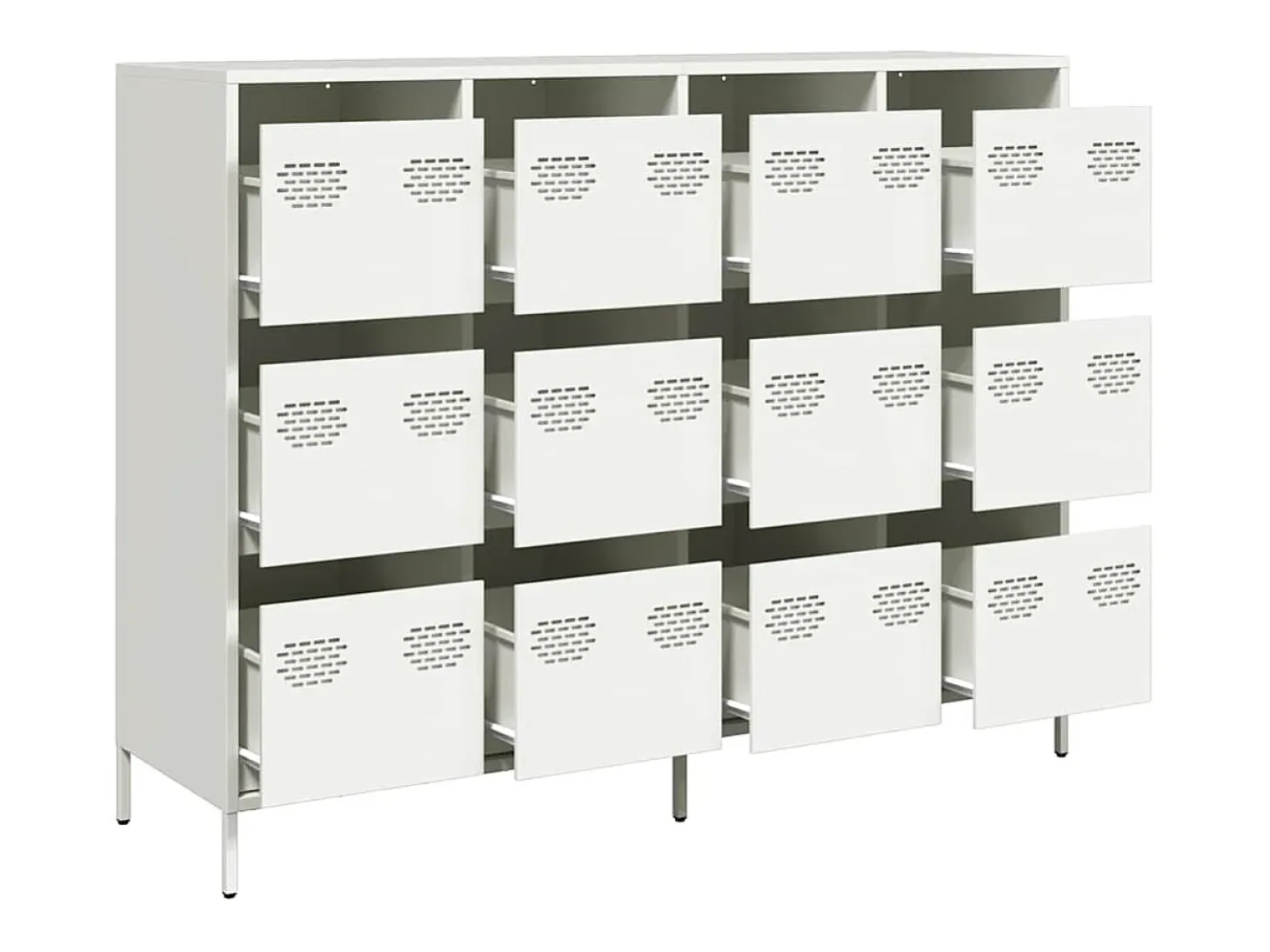 Aparador blanco 135x39x103,5 cm acero laminado en frío