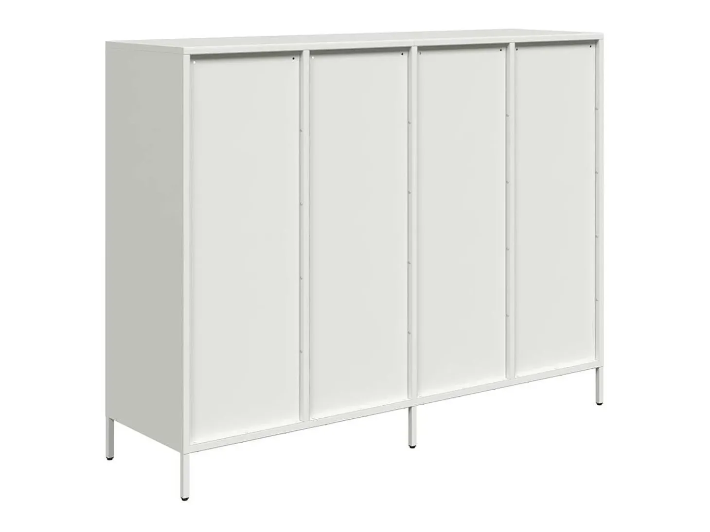 Aparador blanco 135x39x103,5 cm acero laminado en frío