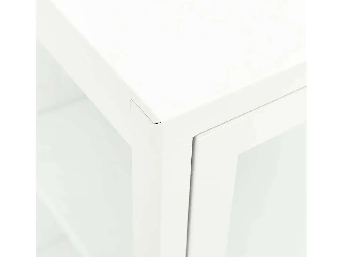 Aparador Blanco 70x35x70 cm Acero y cristal
