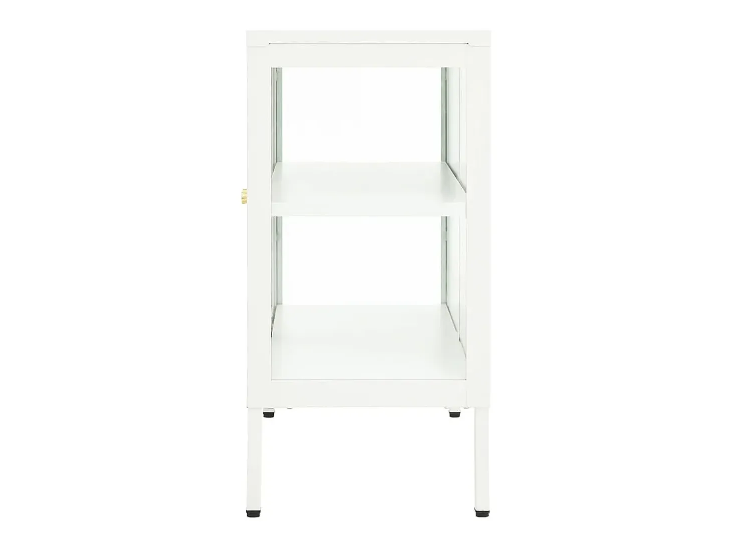 Aparador Blanco 70x35x70 cm Acero y cristal
