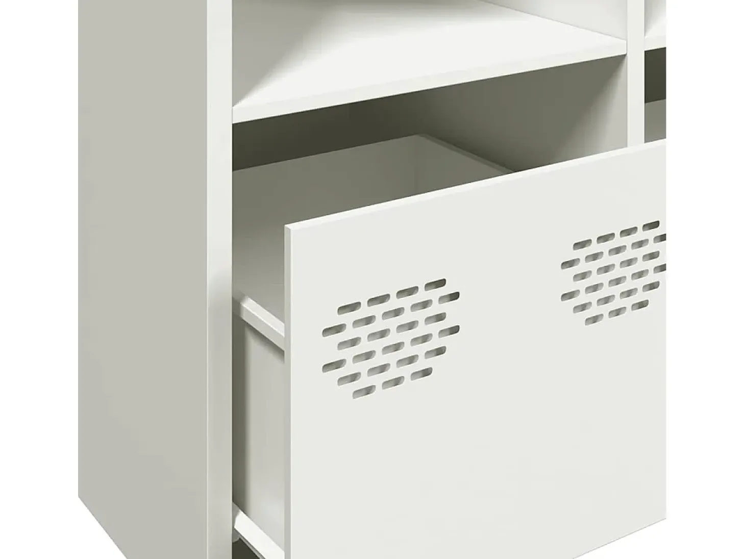 Aparador blanco 135x39x73,5 cm acero laminado en frío