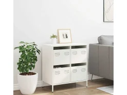 Aparador blanco 68x39x73,5 cm acero laminado en frío