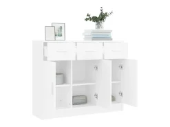 Aparador blanco 91x28x75 cm madera contrachapada
