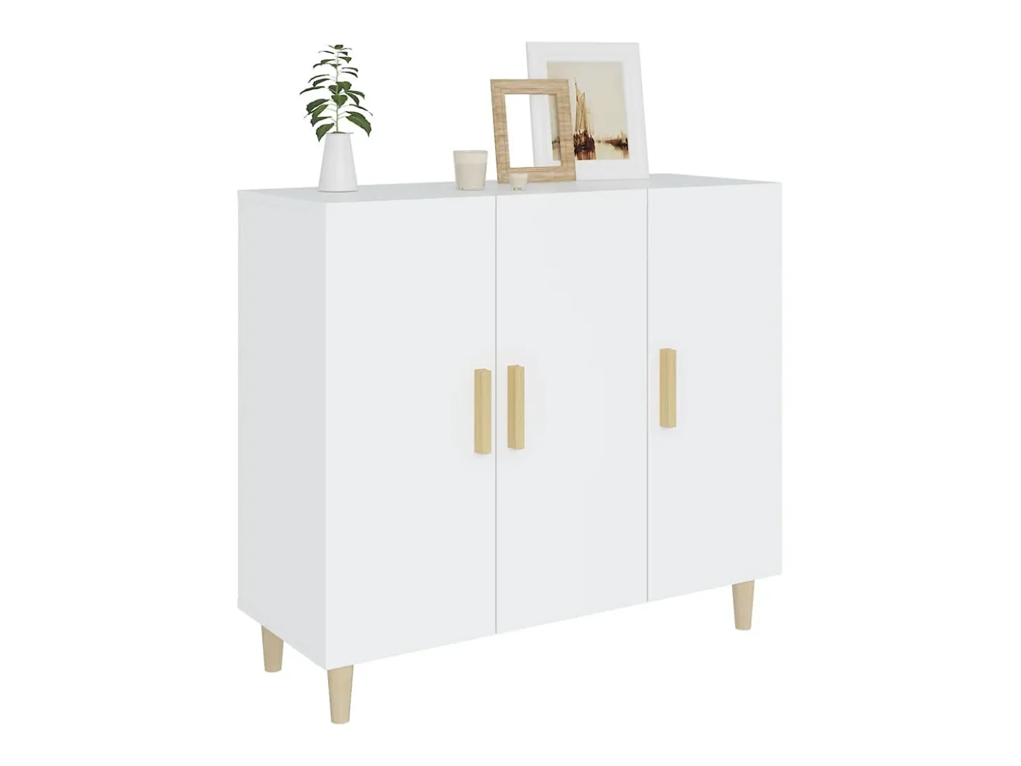 Aparador blanco 90x34x80 cm madera contrachapada