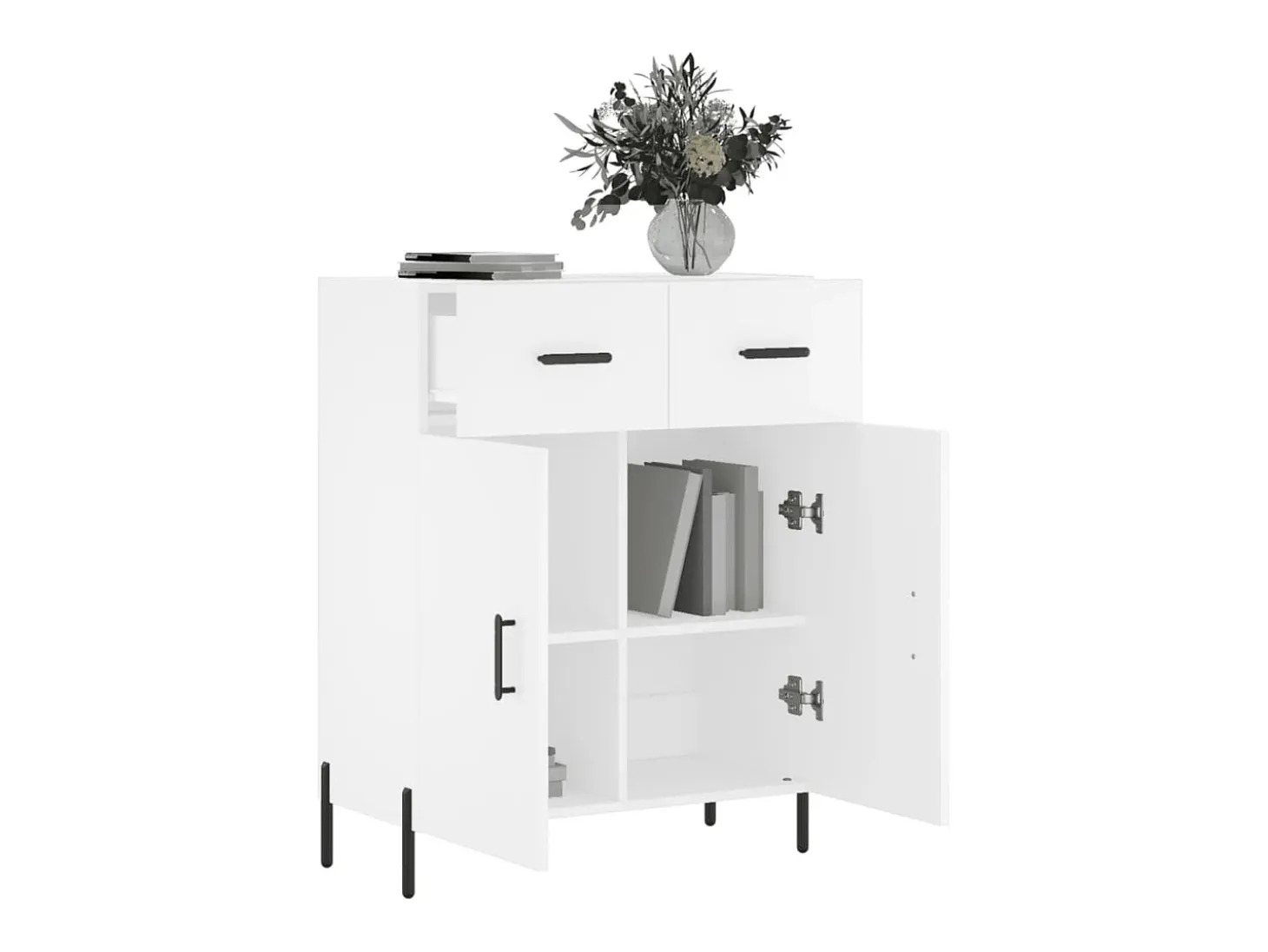 Aparador blanco 69,5x34x90 cm madera de ingeniería
