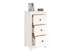Aparador blanco 40x35x80 cm madera maciza de pino
