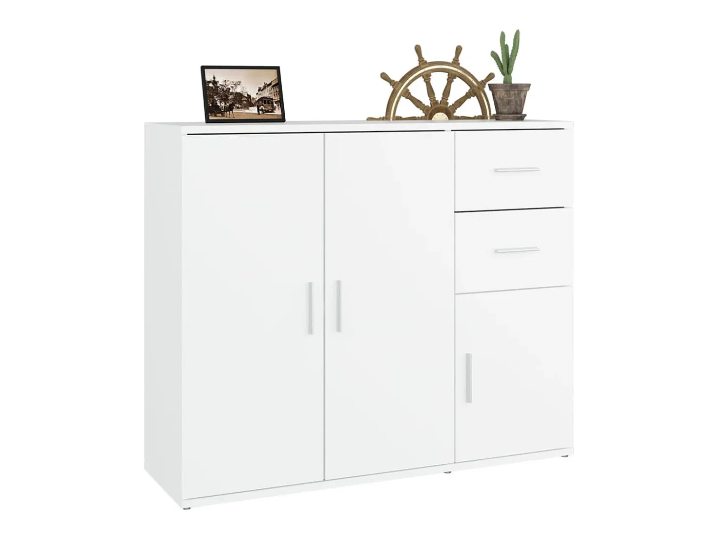 Aparador blanco 91x29,5x75 cm Madera de ingeniería