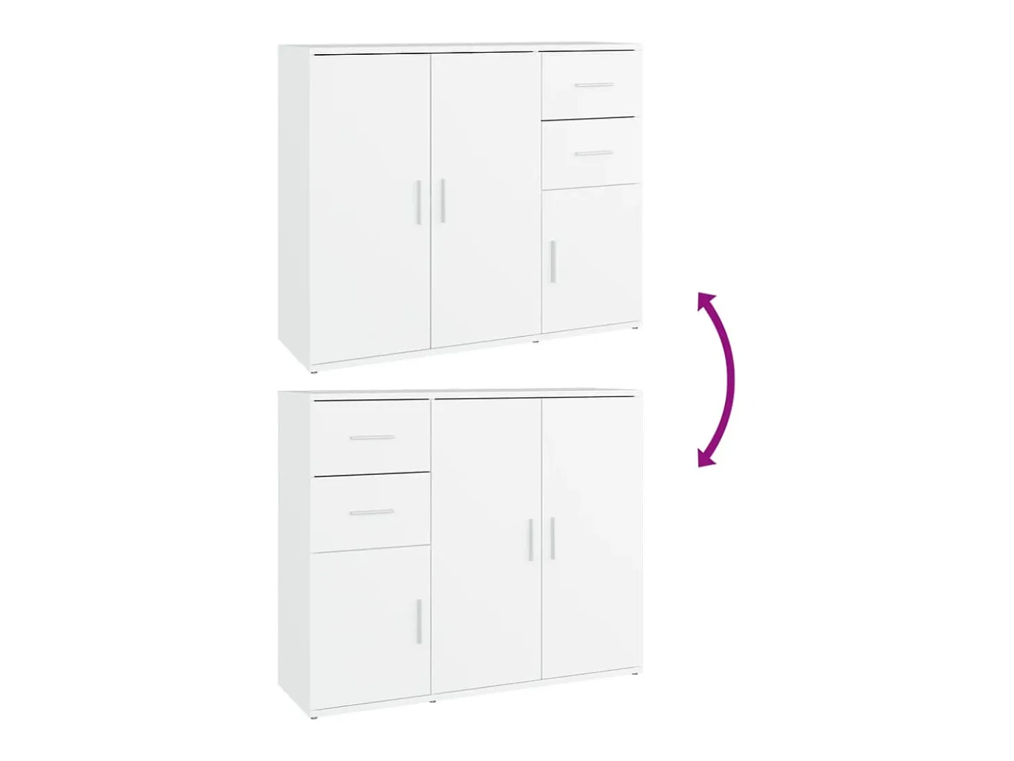 Aparador blanco 91x29,5x75 cm Madera de ingeniería