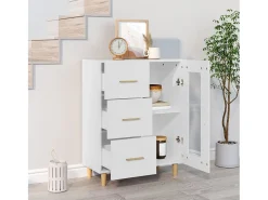 Aparador blanco 69,5x34x90 cm madera de ingeniería