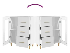 Aparador blanco 69,5x34x90 cm madera de ingeniería