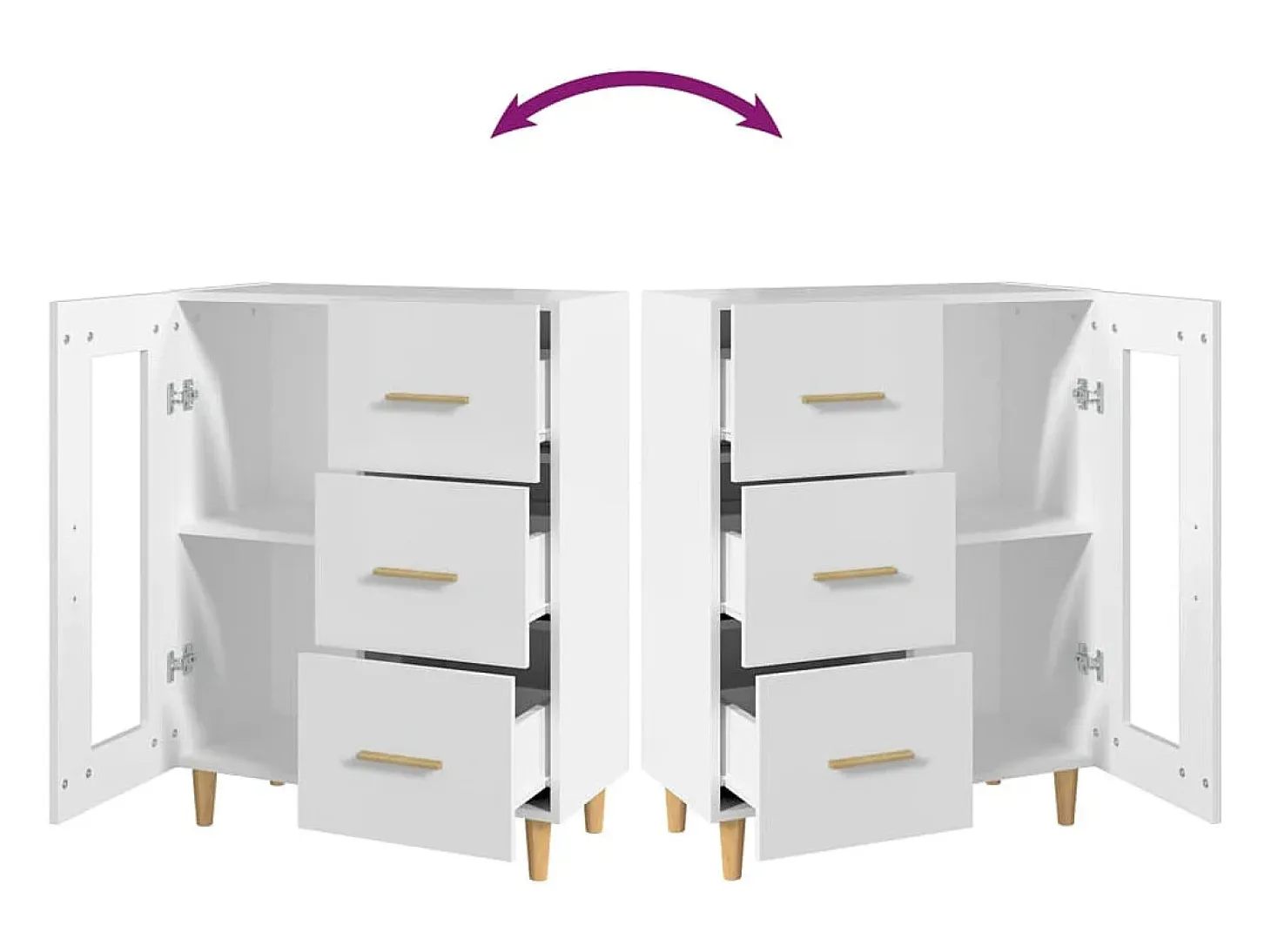 Aparador blanco 69,5x34x90 cm madera de ingeniería