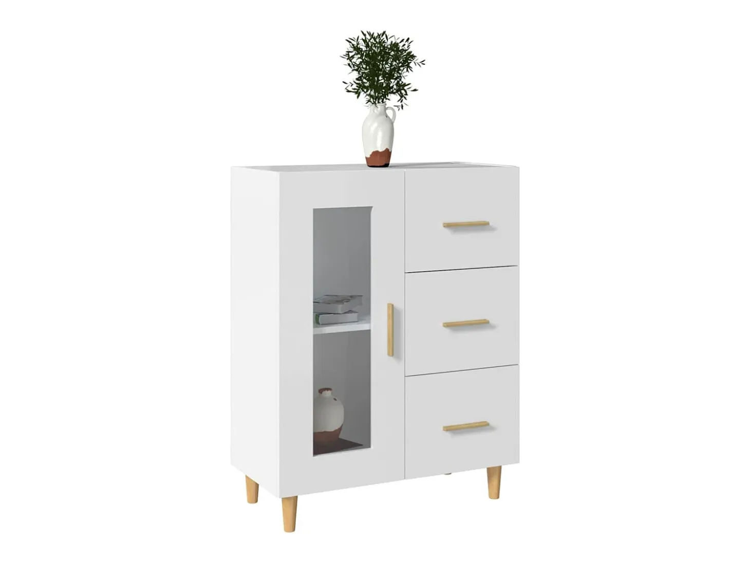 Aparador blanco 69,5x34x90 cm madera de ingeniería