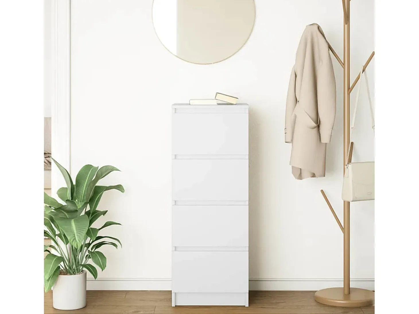 Aparador blanco 37,5x35x99 cm madera contrachapada