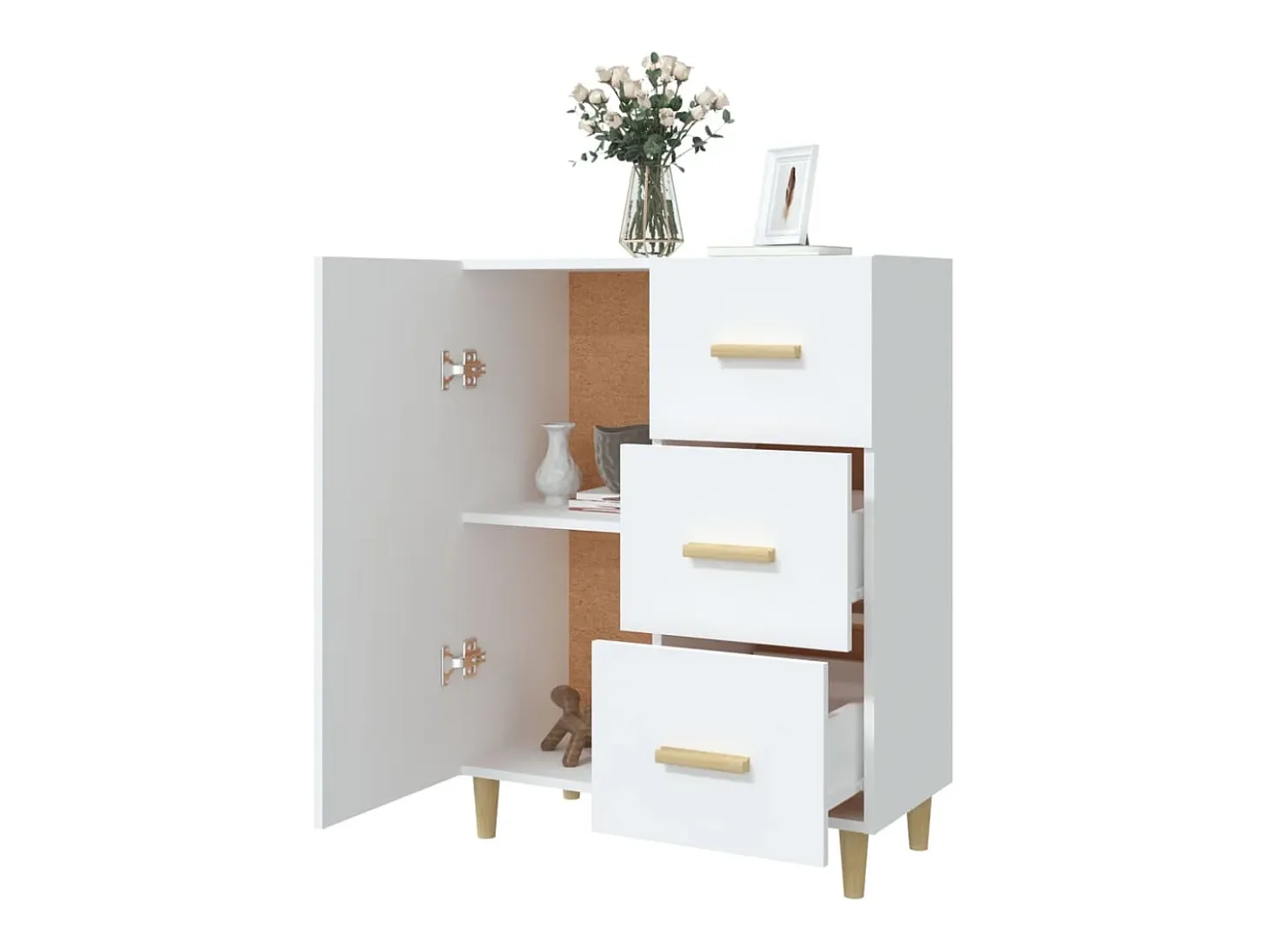 Aparador blanco 69,5x34x90 cm madera de ingeniería