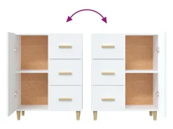 Aparador blanco 69,5x34x90 cm madera de ingeniería