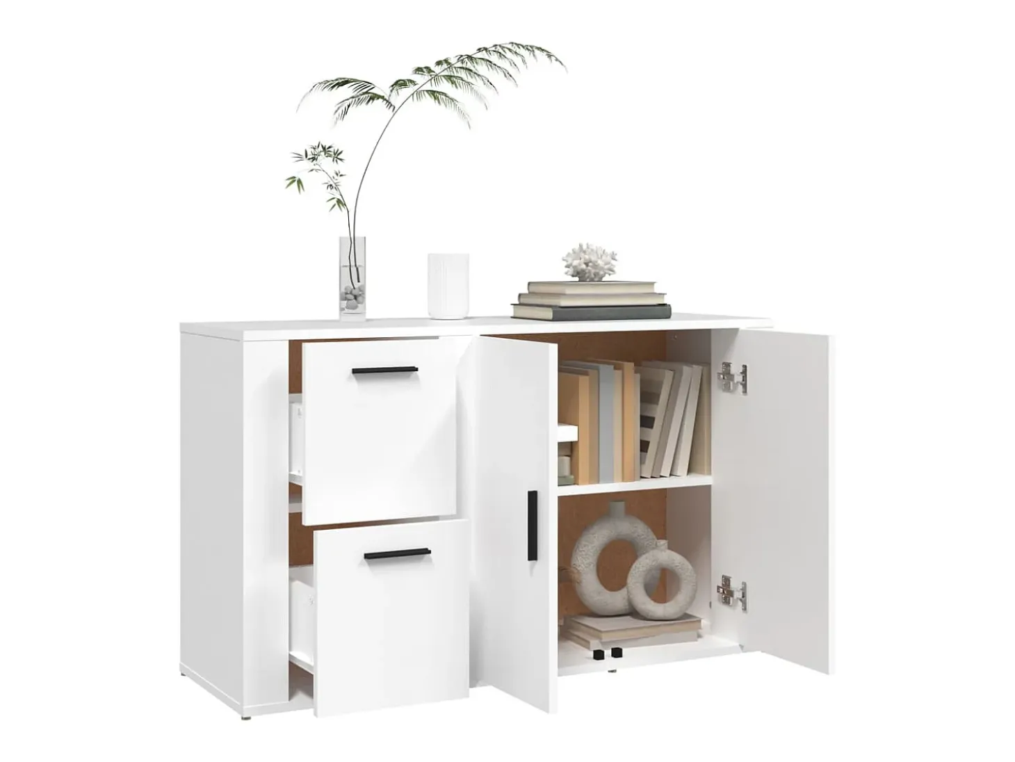 Aparador Blanco 100x33x59,5 cm Madera de Ingeniería
