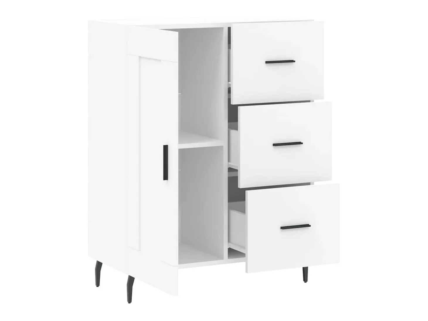 Aparador blanco 69,5x34x90 cm madera de ingeniería