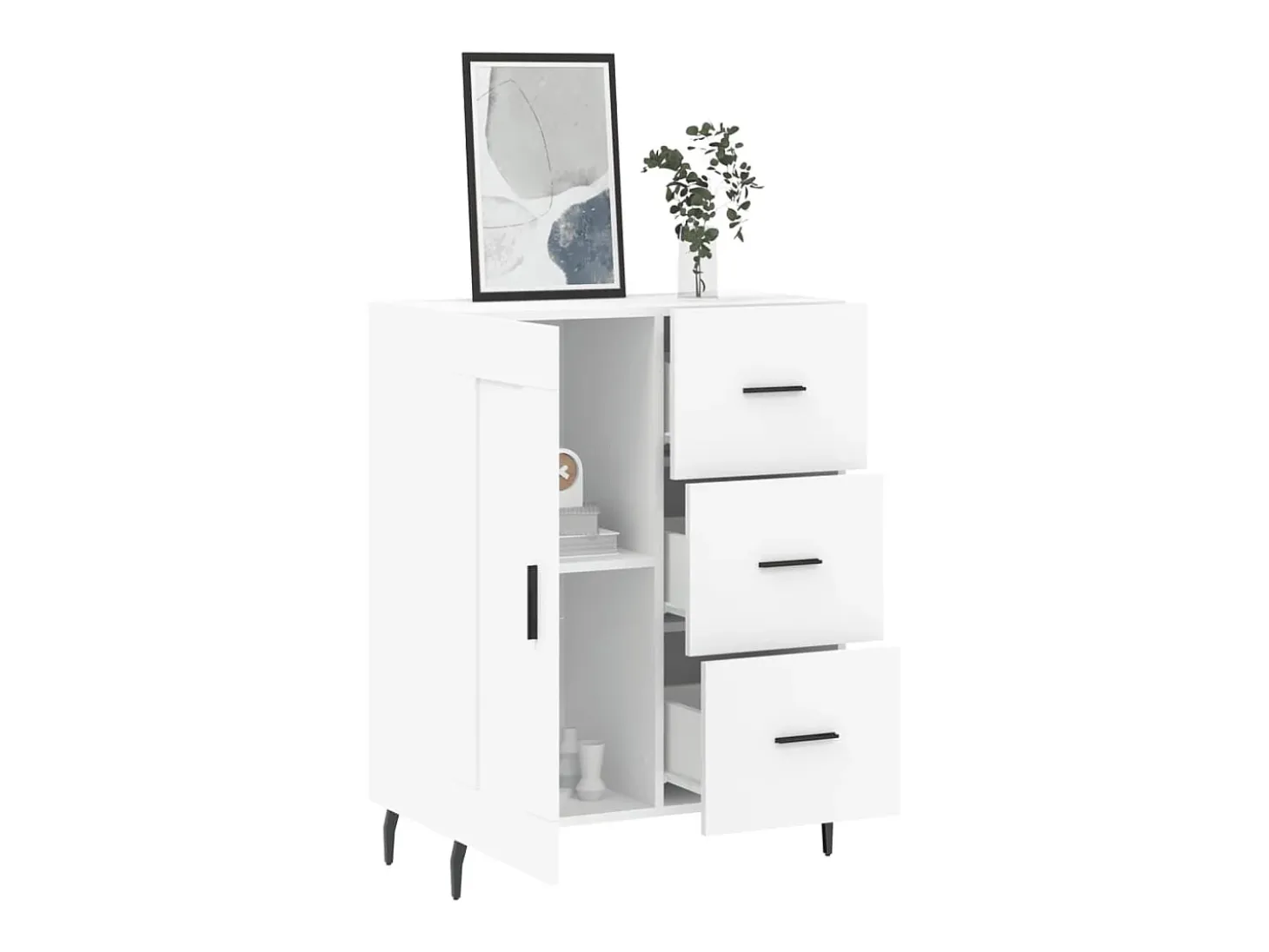 Aparador blanco 69,5x34x90 cm madera de ingeniería