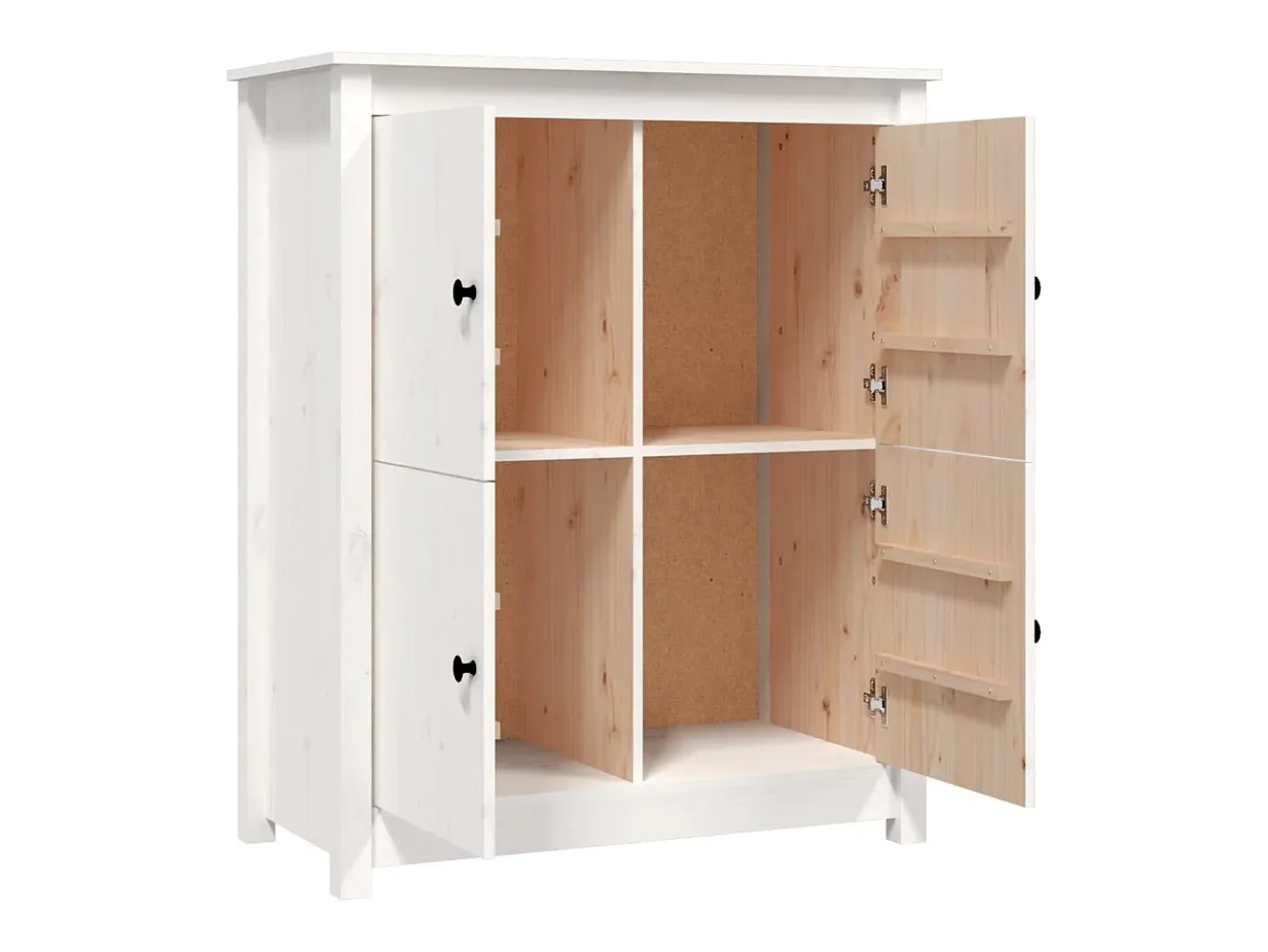 Aparador Blanco 83x41,5x100 cm Madera Maciza de Pino