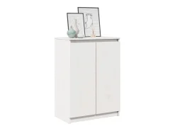 Aparador Blanco 60x36x84 cm Madera Maciza de Pino