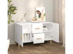 Aparador blanco 100x36x60 cm madera de ingeniería