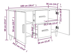 Aparador blanco 100x36x60 cm madera de ingeniería
