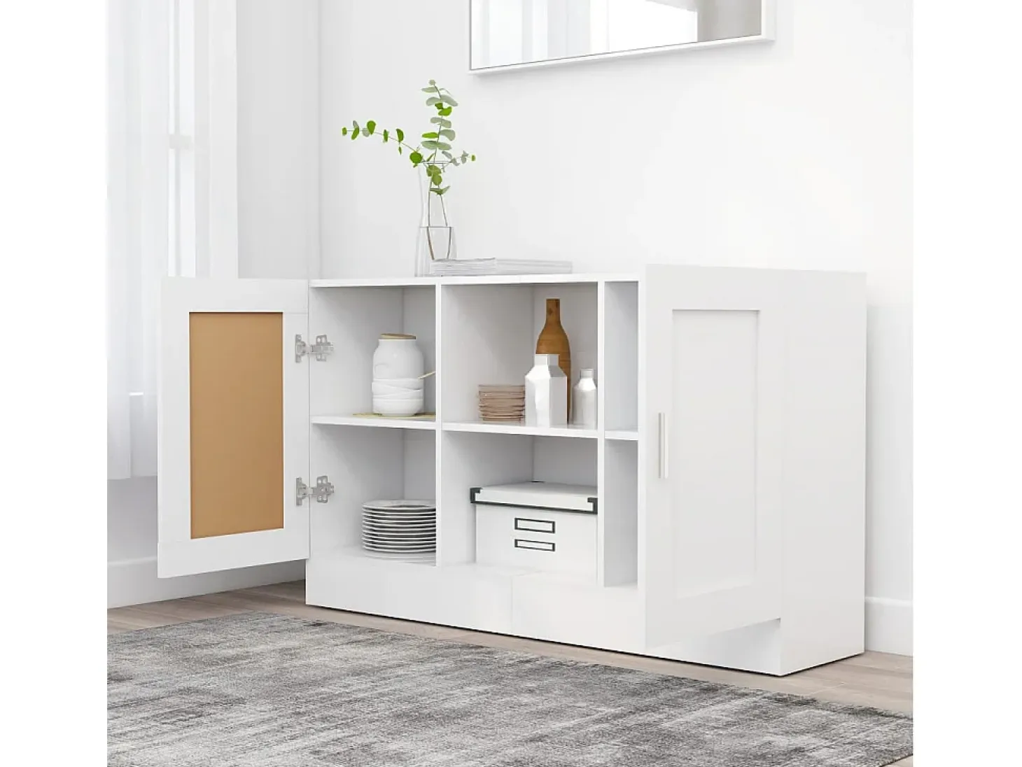Aparador Blanco 120x30,5x70 cm Madera de Ingeniería