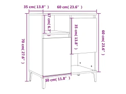 Aparador Blanco 60x35x70 cm Madera de Ingeniería