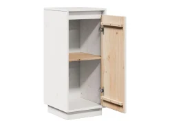 Aparador Blanco 31,5x34x75 cm Madera Maciza de Pino