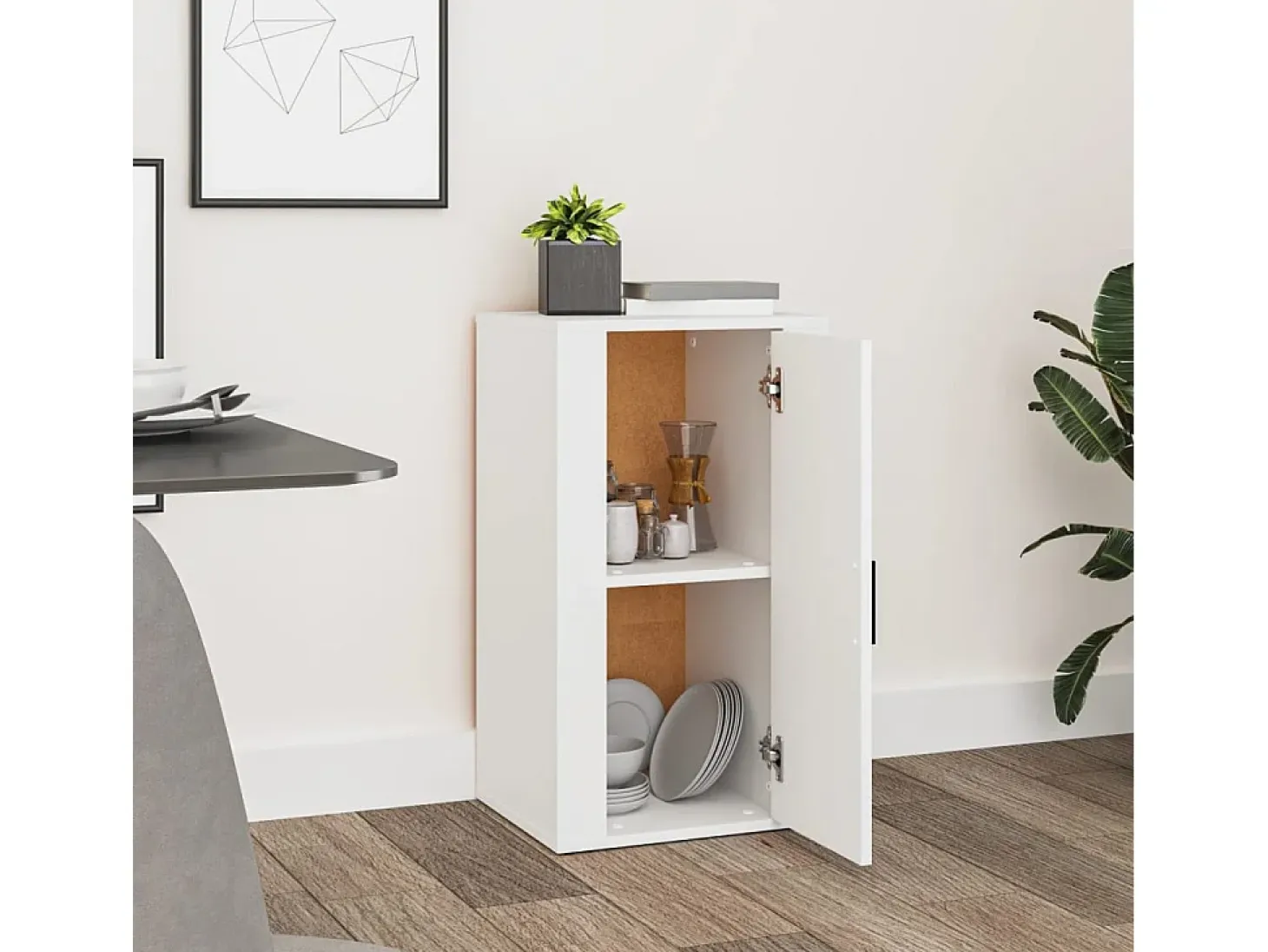 Aparador Blanco 40x33x70 cm Madera de Ingeniería