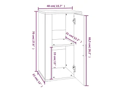 Aparador Blanco 40x33x70 cm Madera de Ingeniería